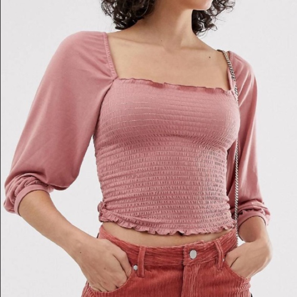 Asos Square neck smocked top